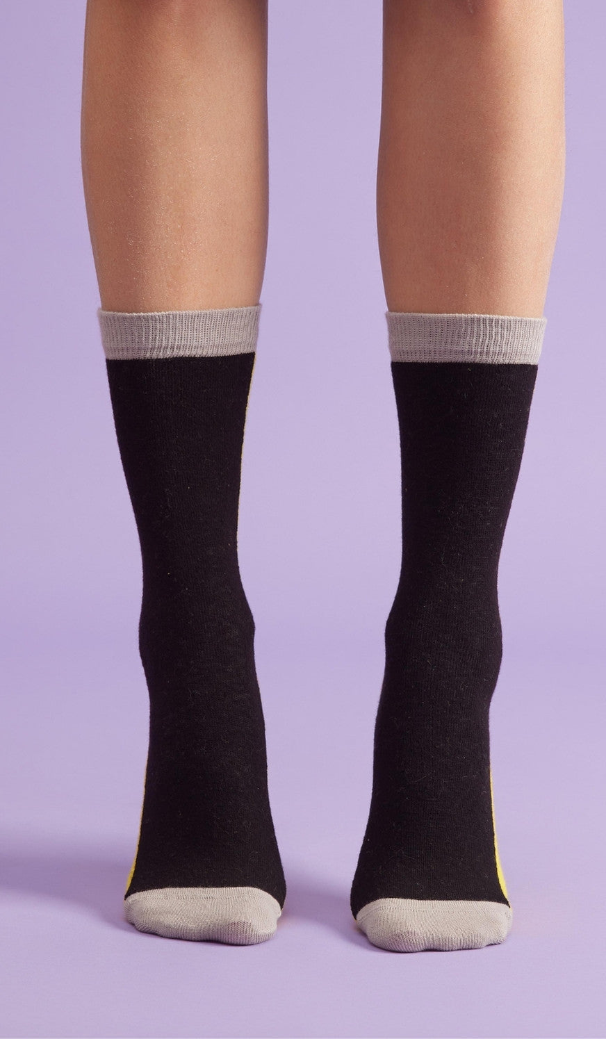 Cotton Socks - Color Block Yellow