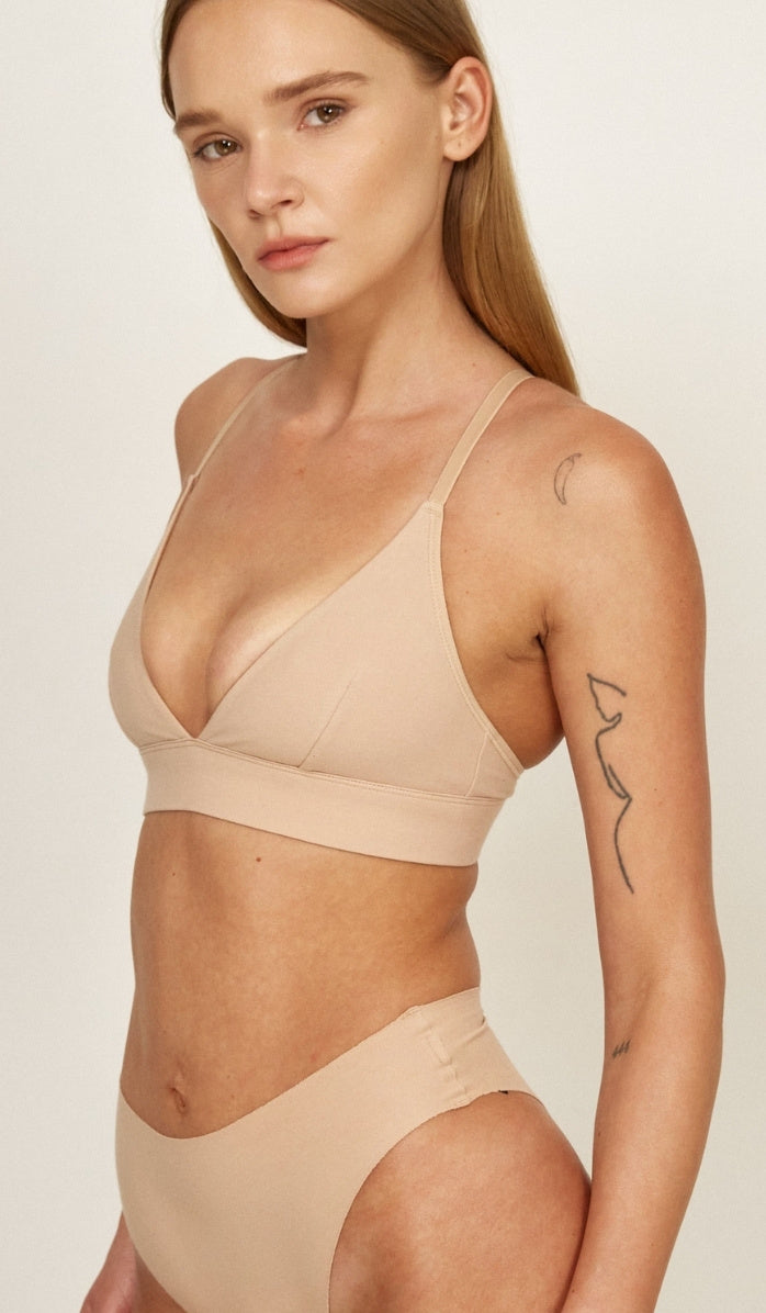 Cotton Triangle Bra - Powder (6)