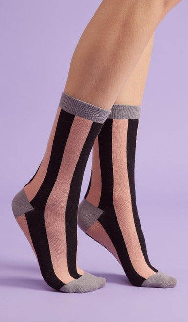 Cotton Socks - Stripes Pink
