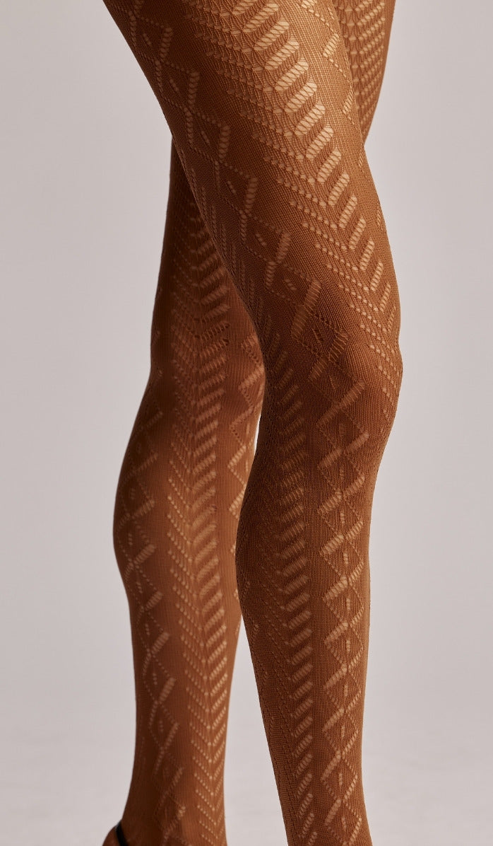 Pointelle Tights - Mocha