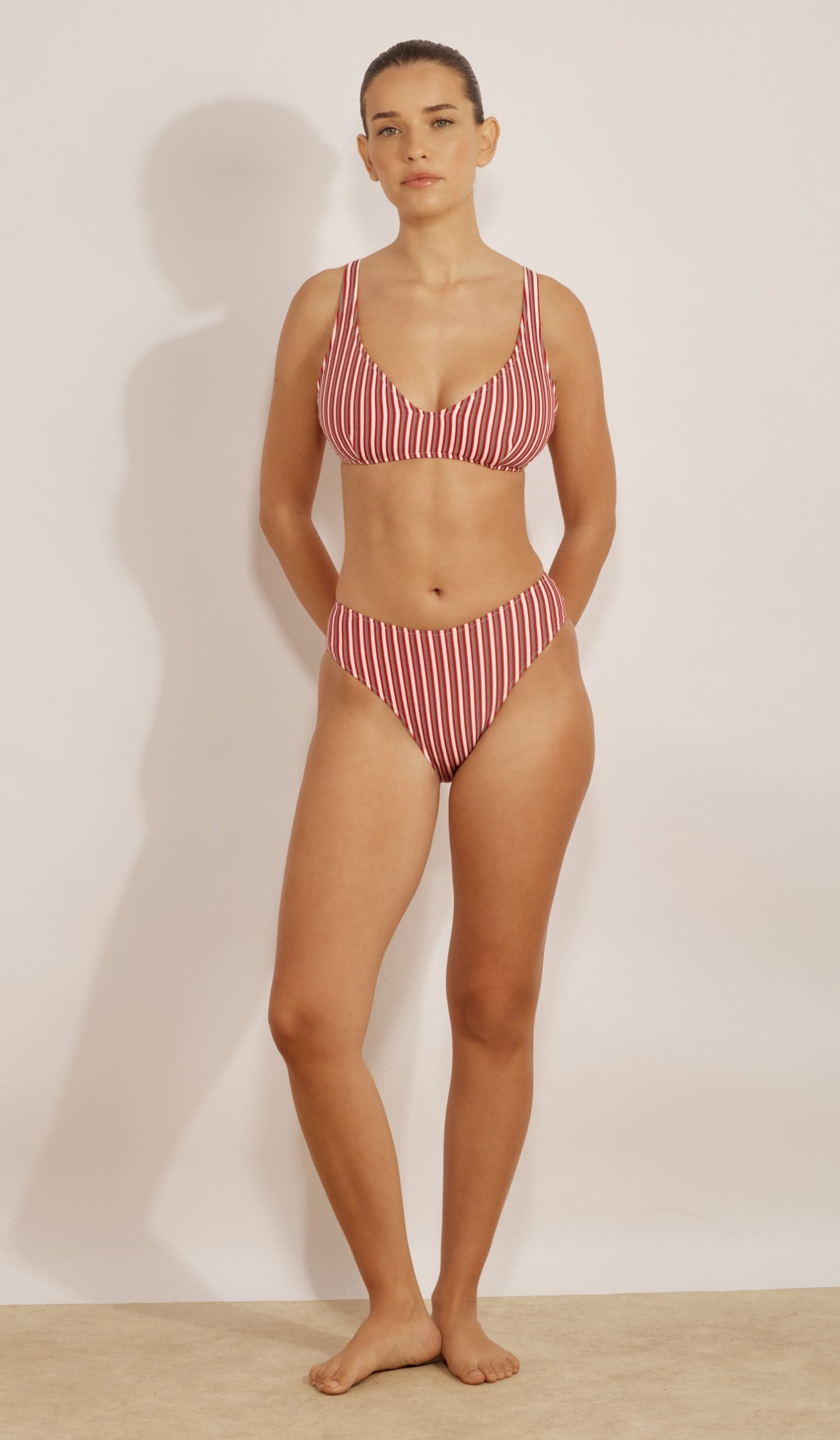 Chloe Bikini Bottom - red Stripe