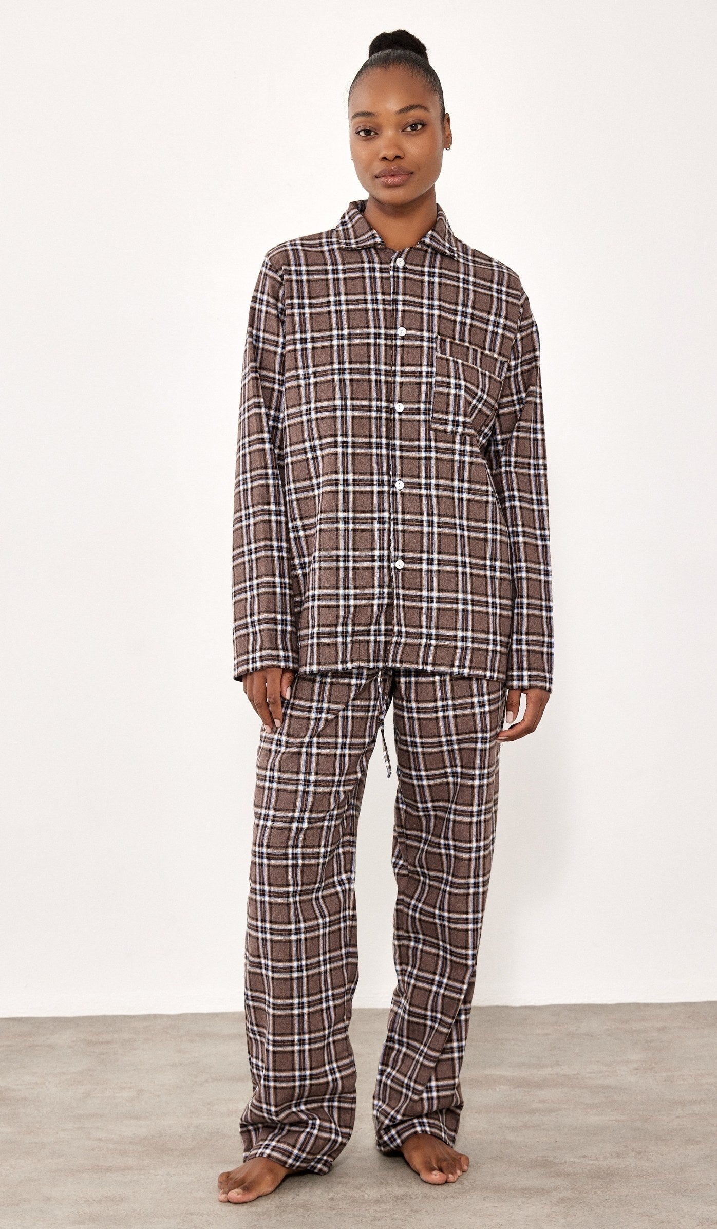 Flannel Button-Up Set - Billy Brown Plaid