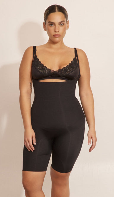 Sculpting Bodysuit Open Bust - Black