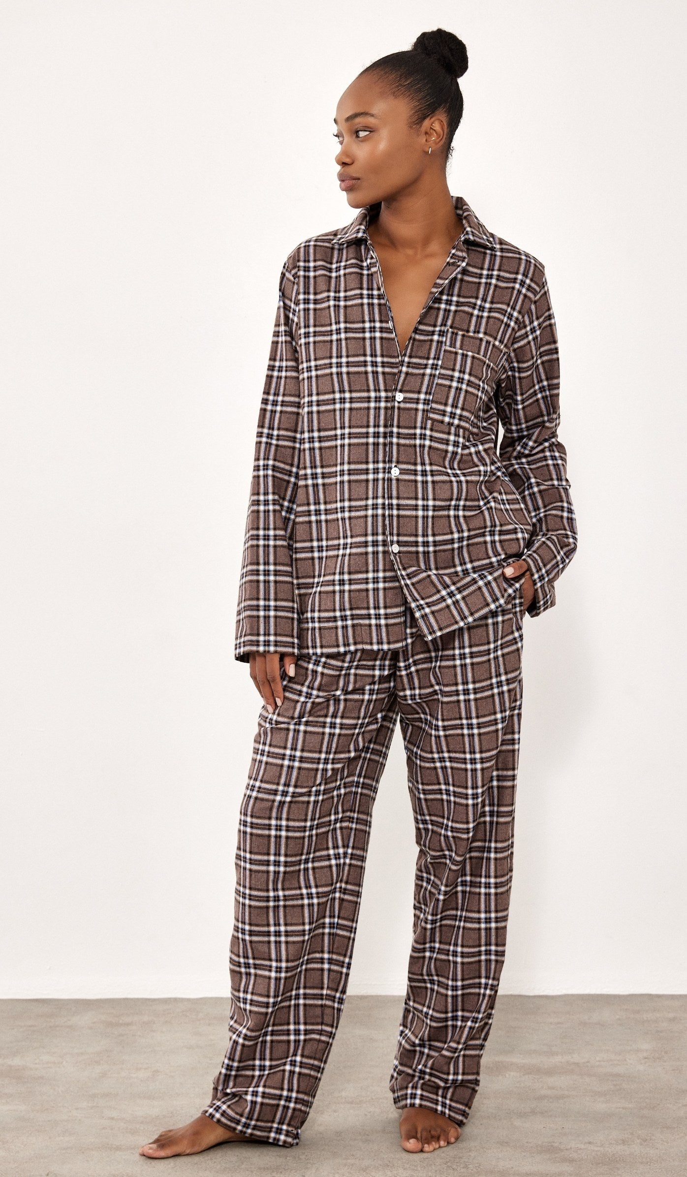 Flannel Button-Up Set - Billy Brown Plaid