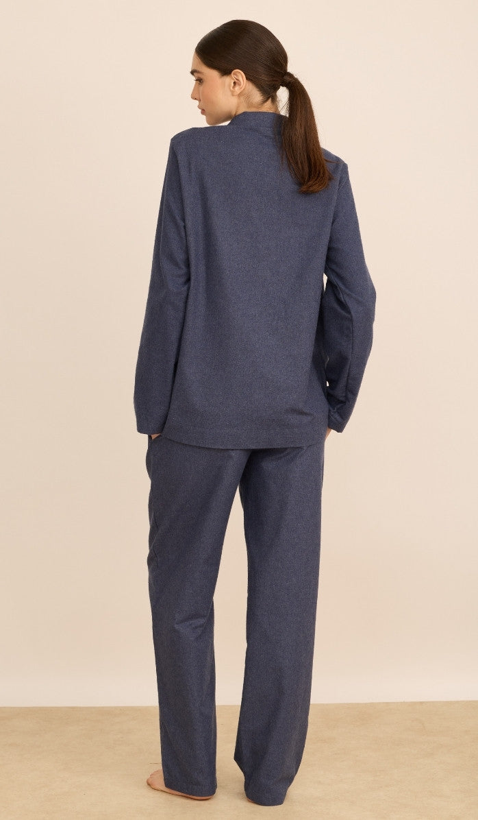 Flannel Button-Up Set - James Denim Blue