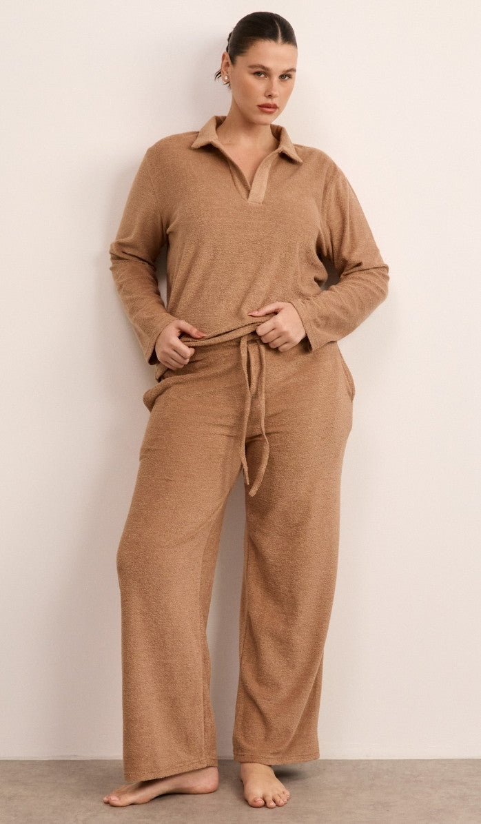 Bouclé Polo Set - Mocha