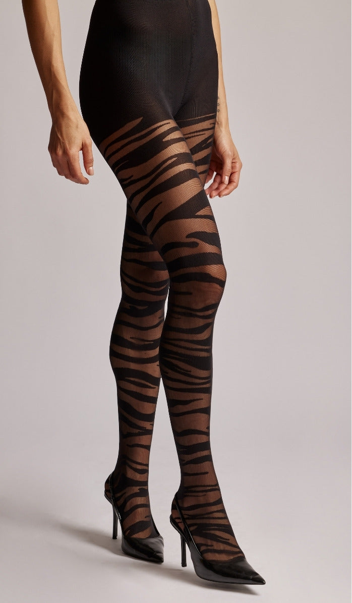 Zebra Tights - Black