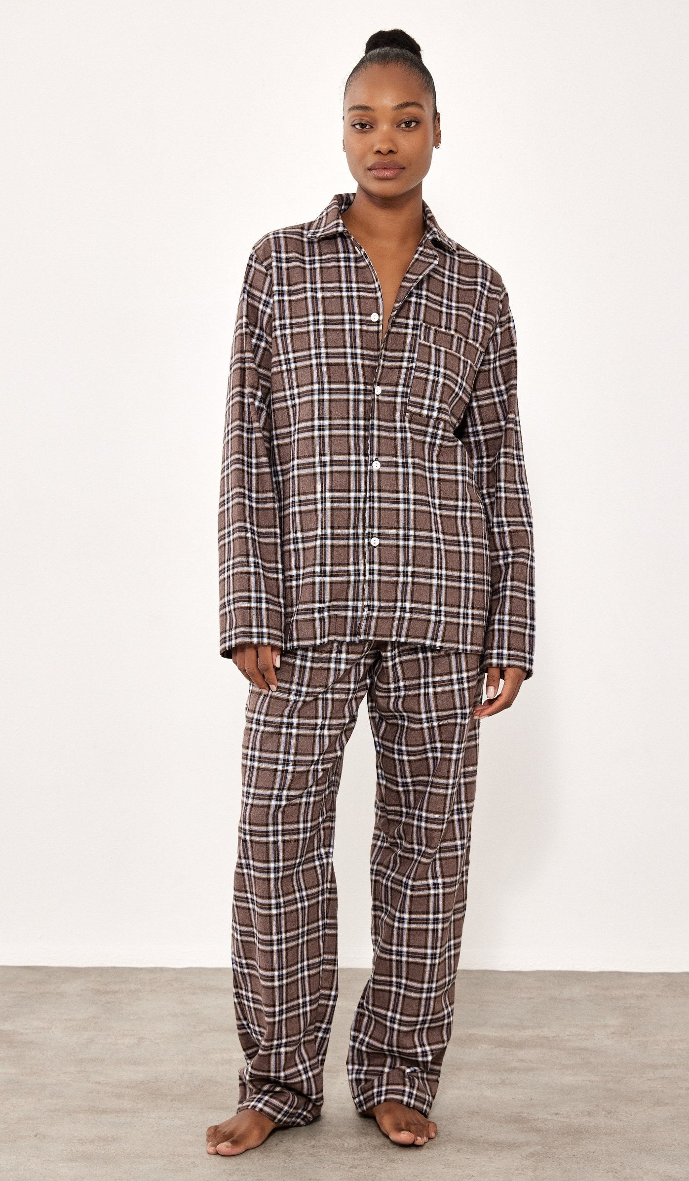 Flannel Button-Up Set - Billy Brown Plaid