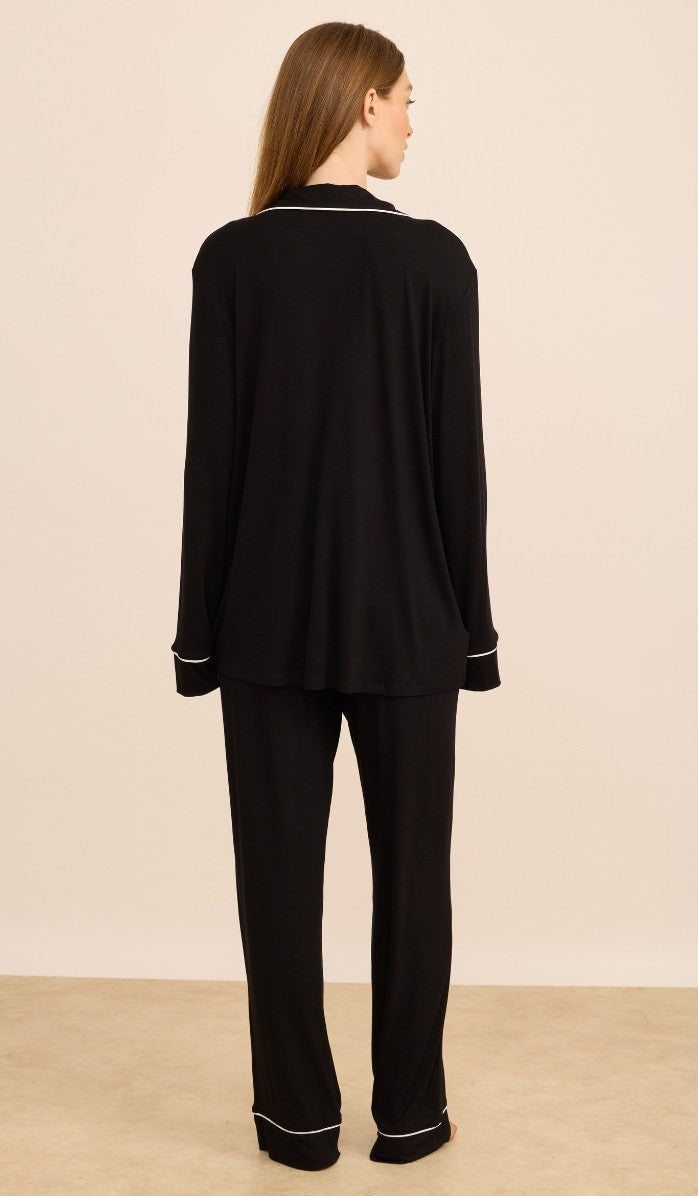 Modal Button-Up Set - Alexa Black