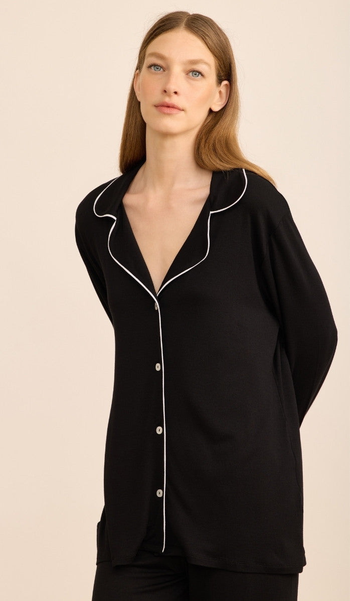 Modal Button-Up Set - Alexa Black