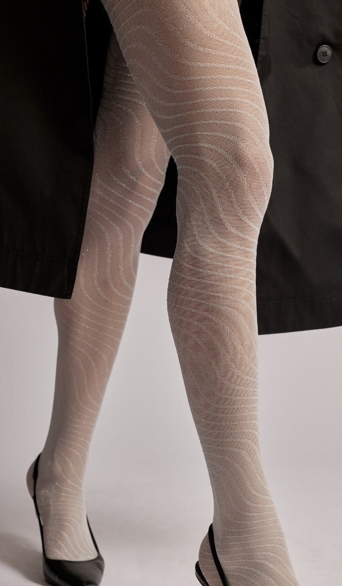 Wave Tights - White Silver