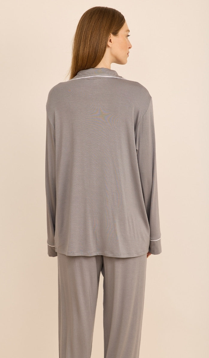 Modal Button-Up Set - Alexa Light Gray