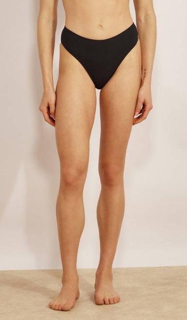 Chloe Bikini Bottom - Black Waffle