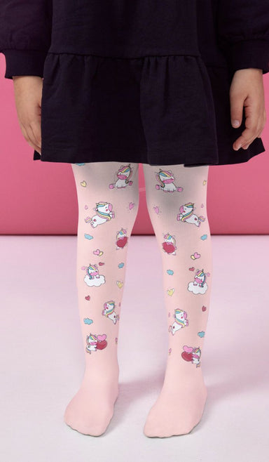 Girls' Opaque Tights - Uni Love Baby Pink