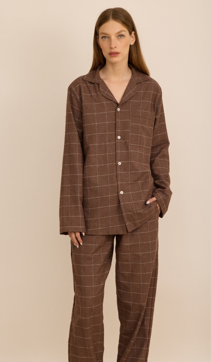 Flannel Button-Up Set - Billy Espresso Plaid