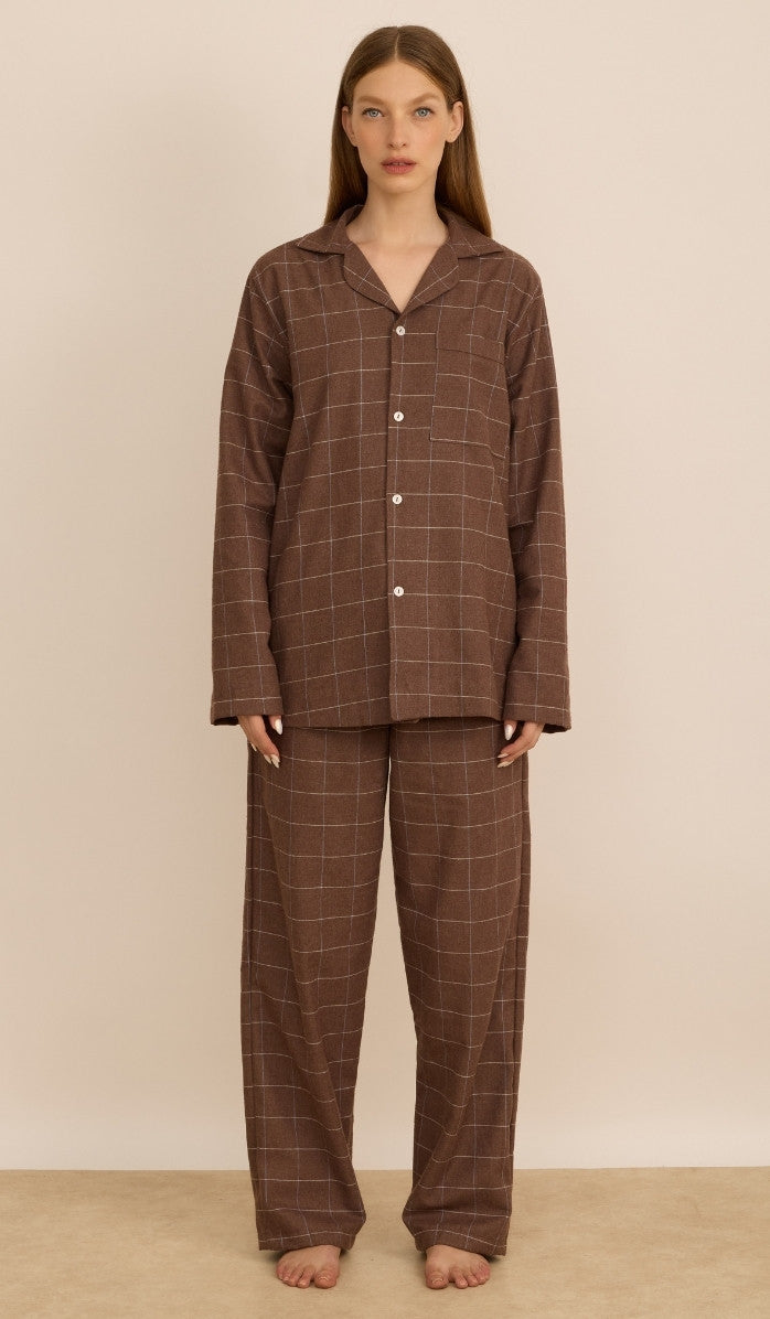 Flannel Button-Up Set - Billy Espresso Plaid