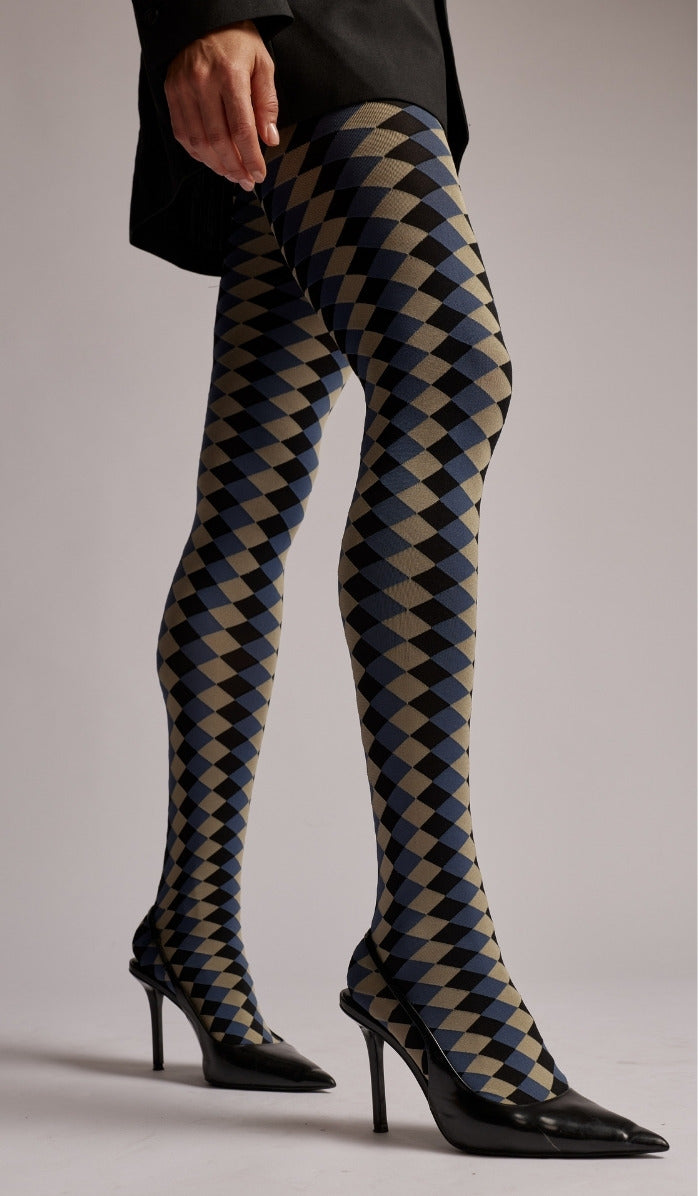 Tights - Harlequin - Black