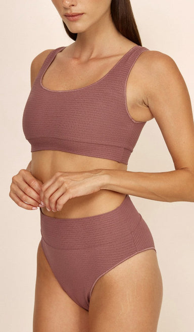 Emily Bikini Top - Dusty Pink Waffle