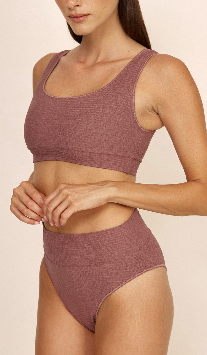 Emily Bikini Top - Dusty Pink Waffle