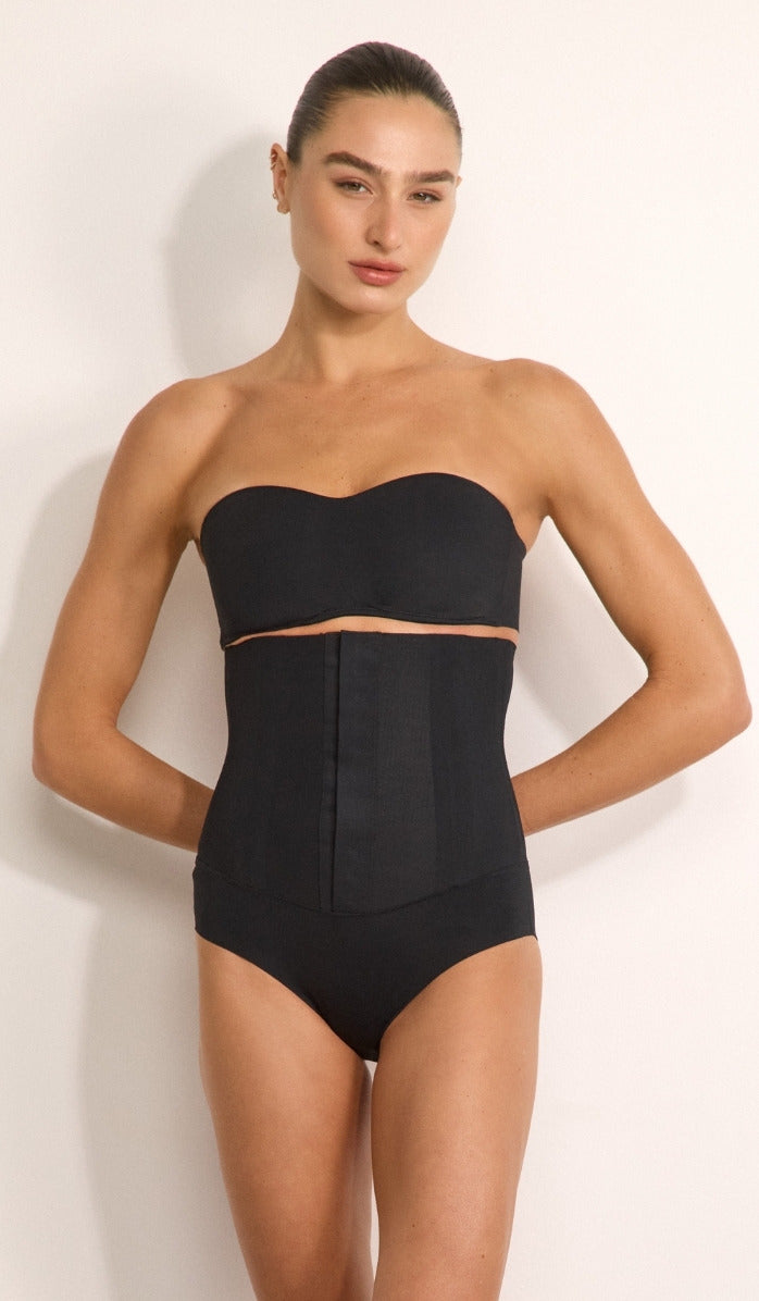 Corset-Style Waist Shaper - Black