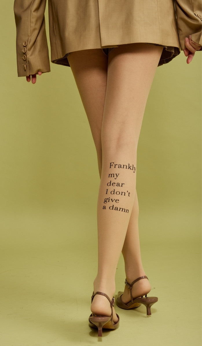 Women's Sheer Printed Tights - Scarlett - Side View