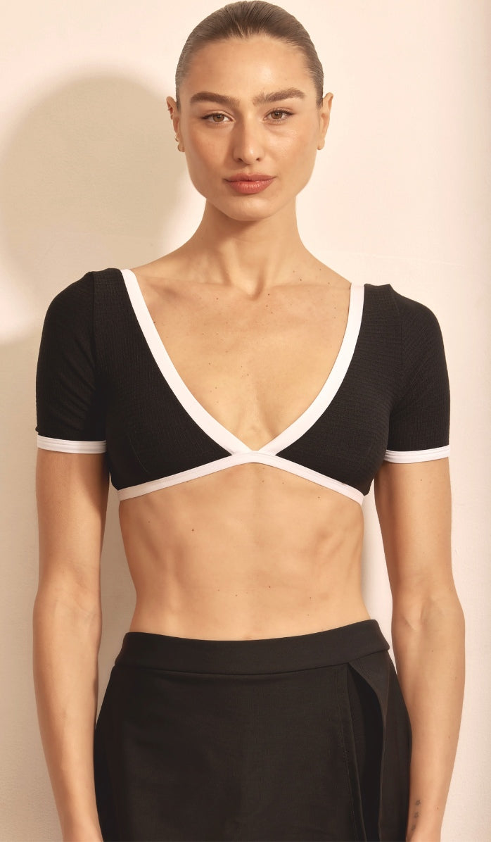 Morgan Bikini Top - Black Waffle