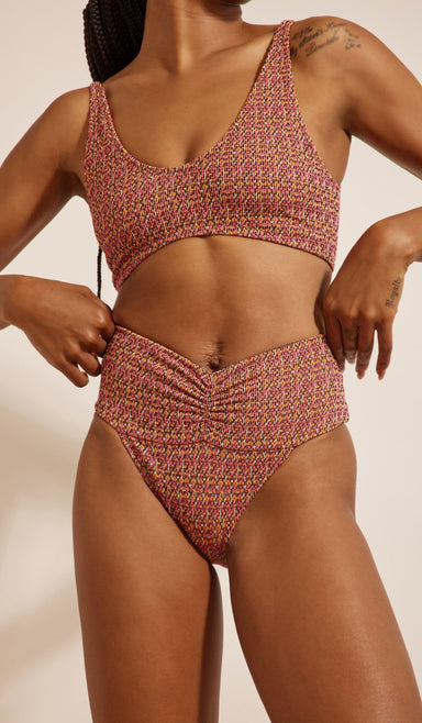 Mila Bikini Bottom - Multi Pink