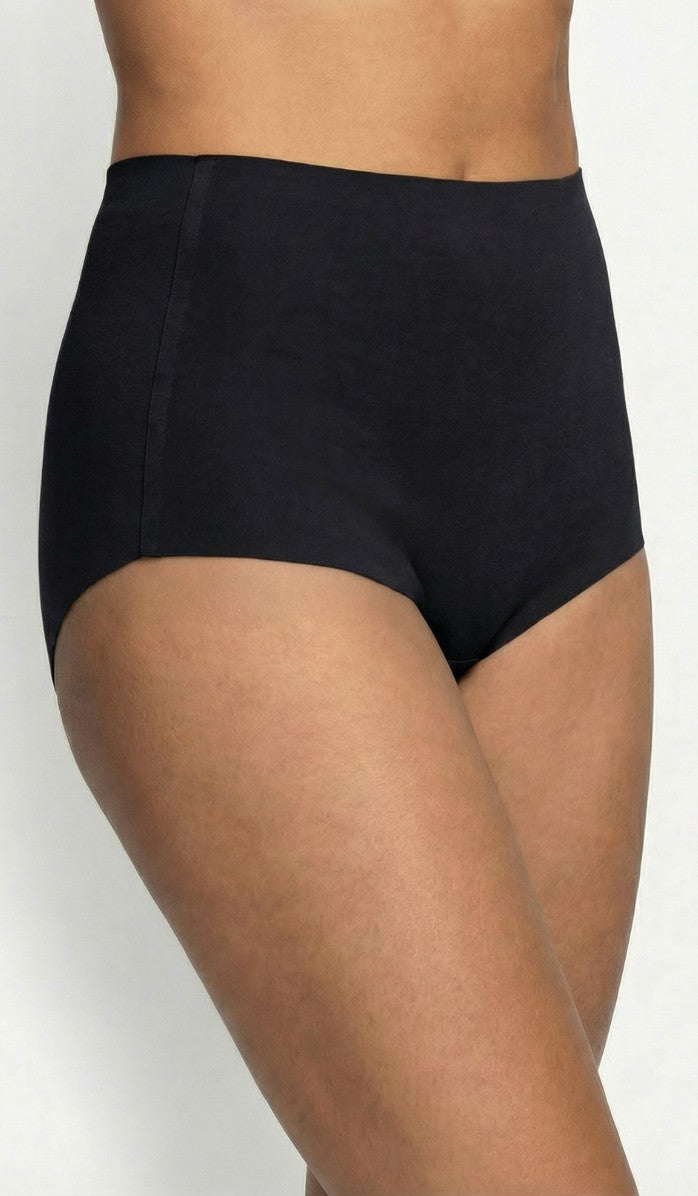 Seamless Cotton Panty - Boy Shorts Black - Side View