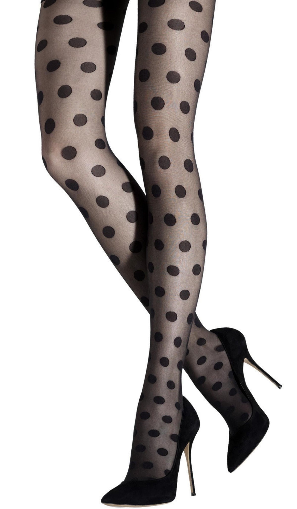 Polka Dot Tights - Black
