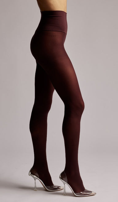 55 Denier Elastic Waist Tights - Merlot