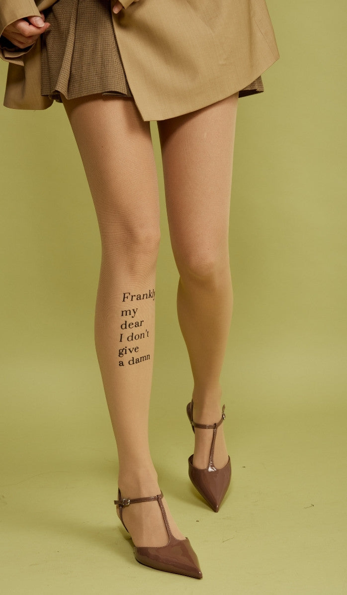 Women's Sheer Printed Tights - Scarlett - Back View