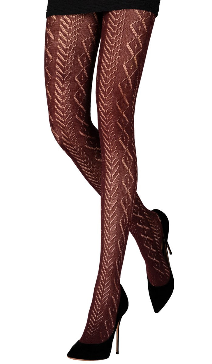 Pointelle Tights - Wine