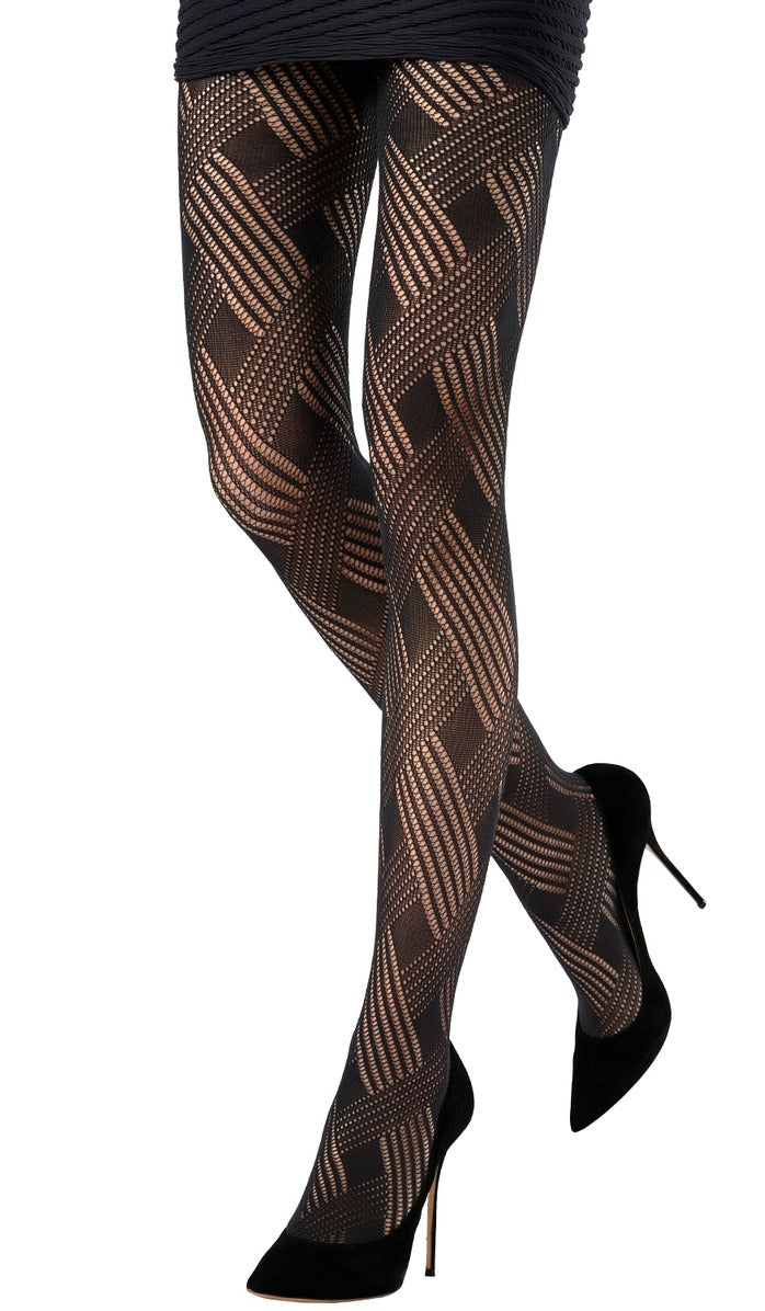 Interlaced Openwork Tights - Black