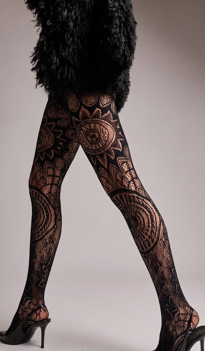 Ethnic Fishnet Tights - Black