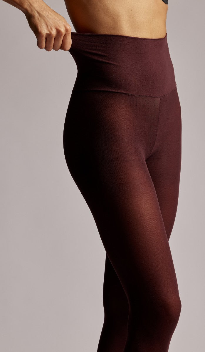 55 Denier Elastic Waist Tights - Merlot