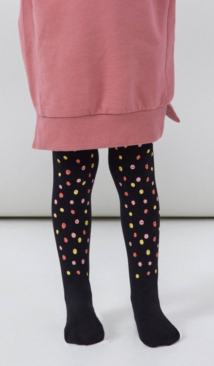 Girls' Opaque Tights - Dit & Dot Black