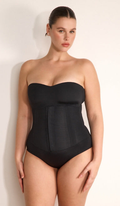 Corset-Style Waist Shaper - Black