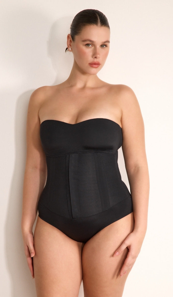Corset-Style Waist Shaper - Black