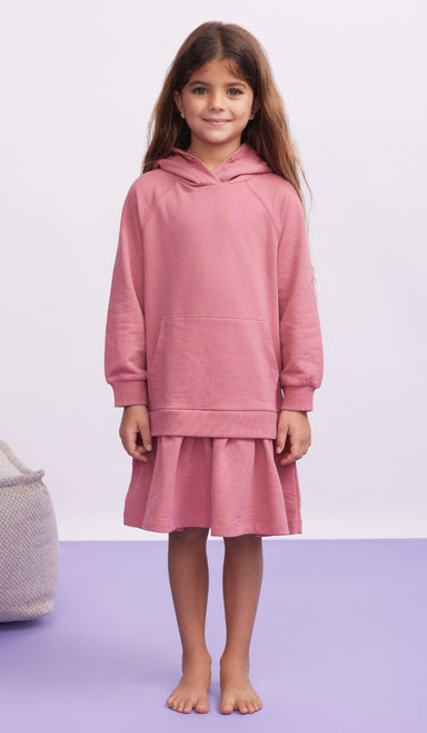 Girls' Sweatshirt Dress - Leny - Dusty Pink
