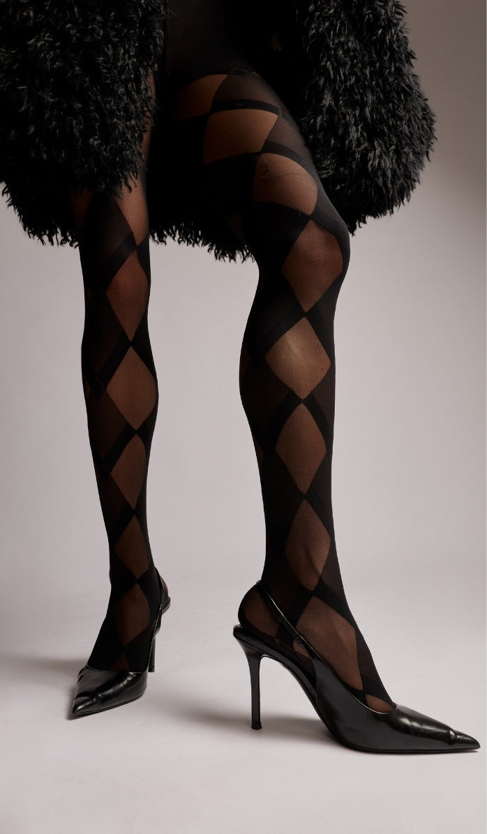 Mega Diamond Tights - Black