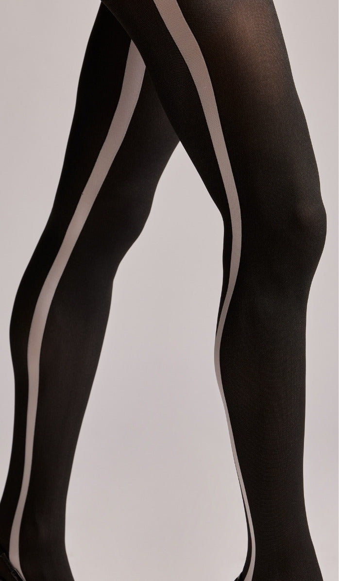 Sporty Stripe Tights - Black White