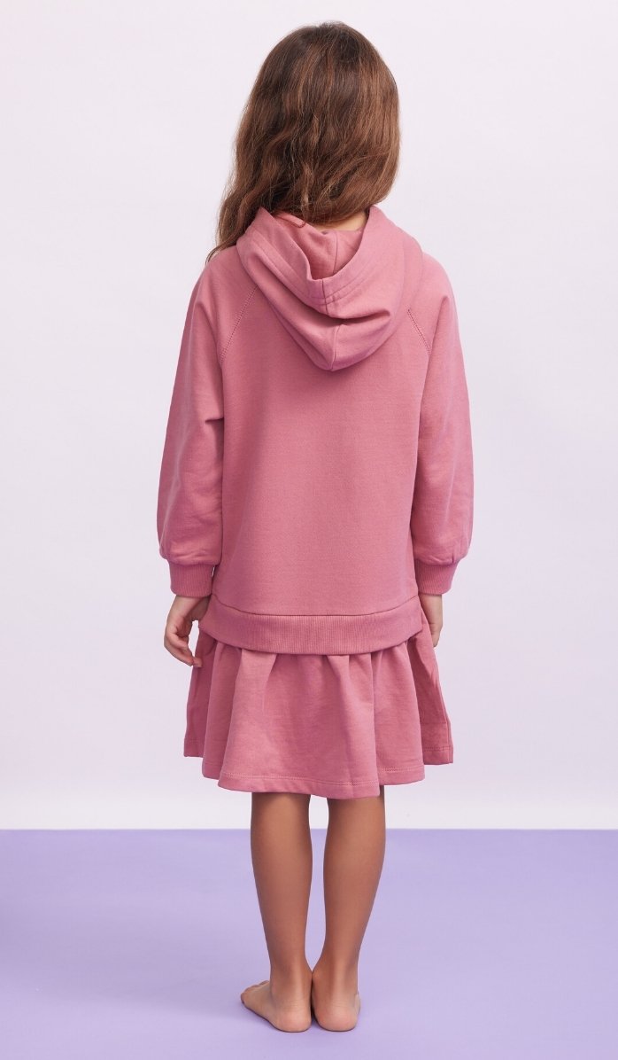 Girls' Sweatshirt Dress - Leny - Dusty Pink (3)