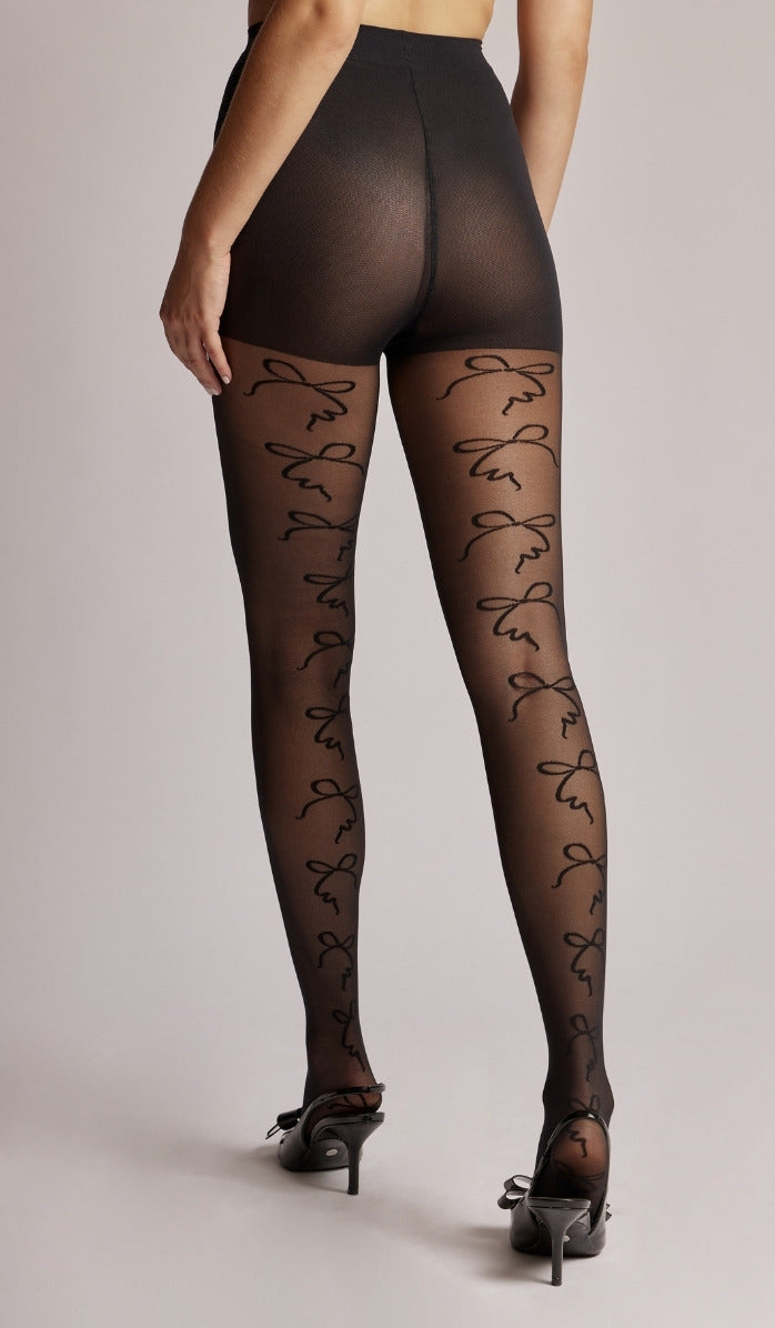 Tights - Bows - Black