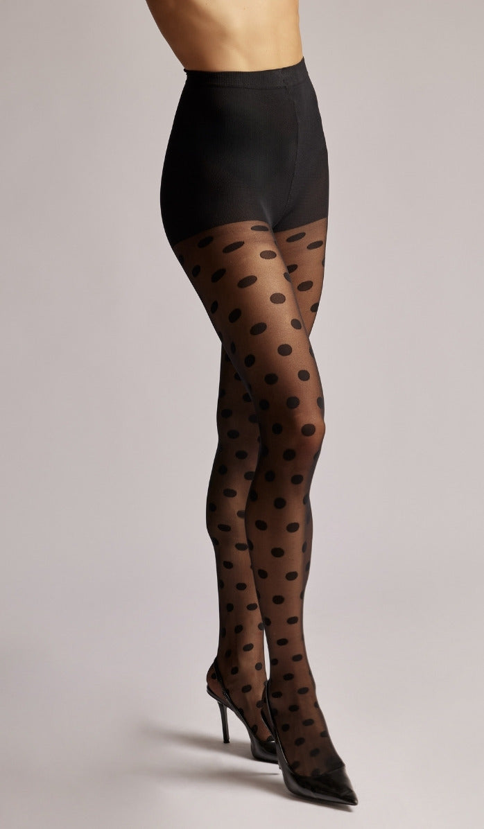 Polka Dot Tights - Black
