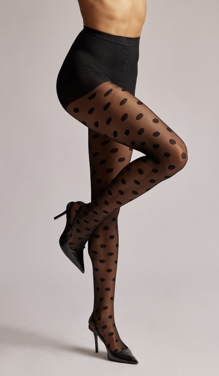 Polka Dot Tights - Black
