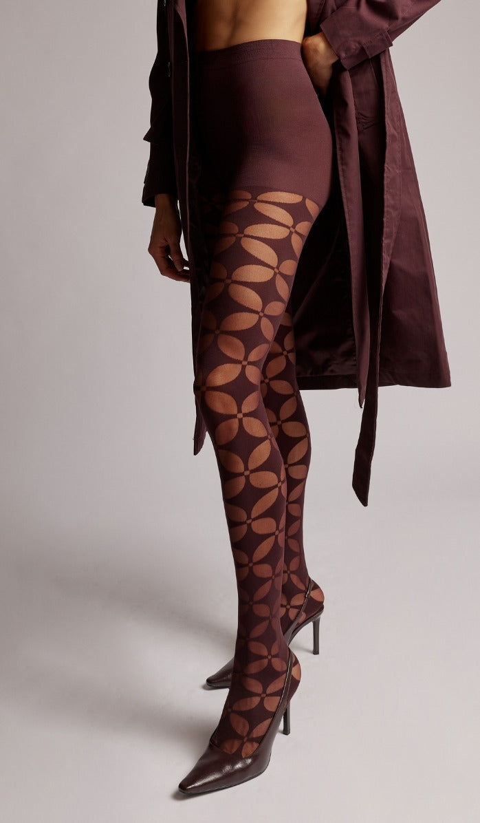 Tights - Petals - Wine - Side View