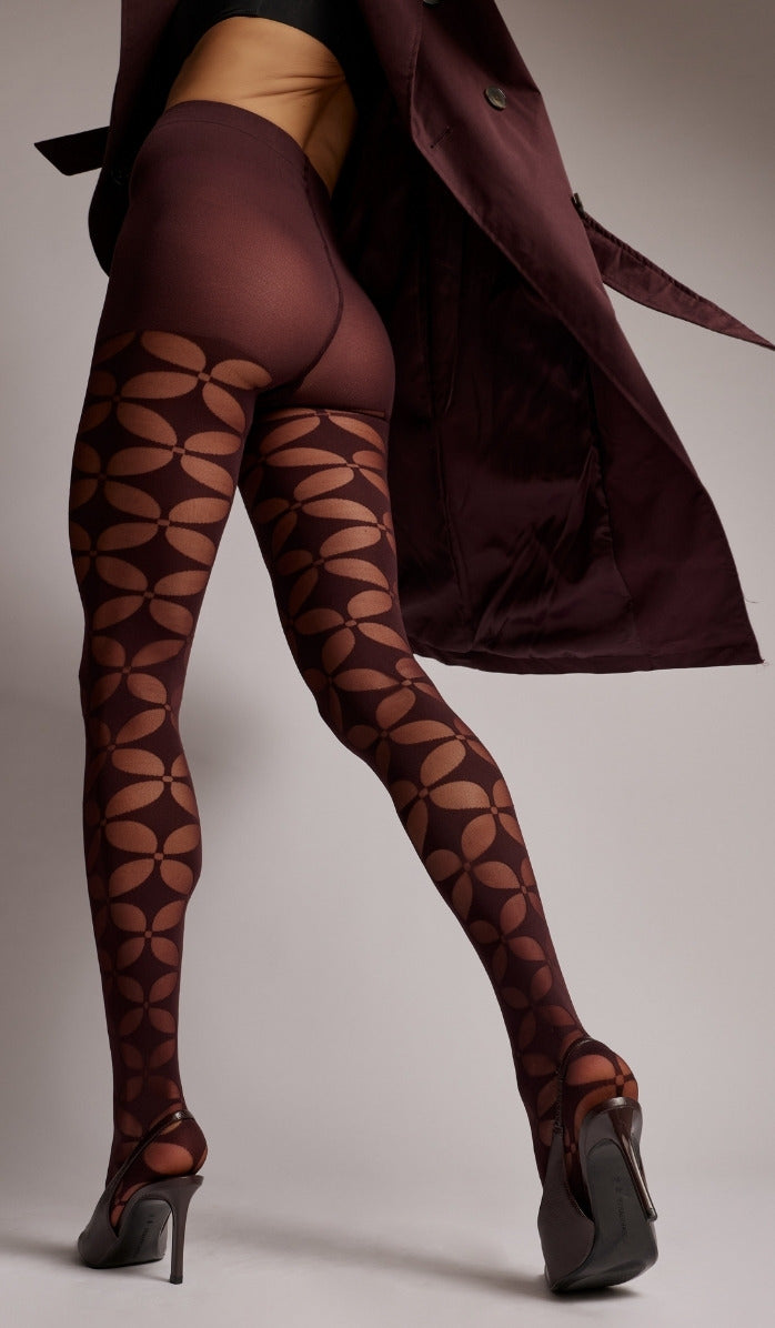 Tights - Petals - Wine