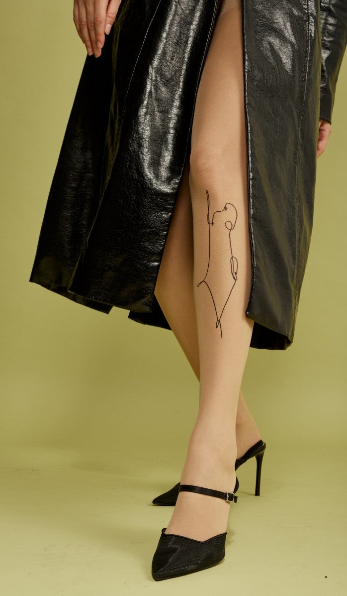 Women's Sheer Printed Tights - I Have No Other Land