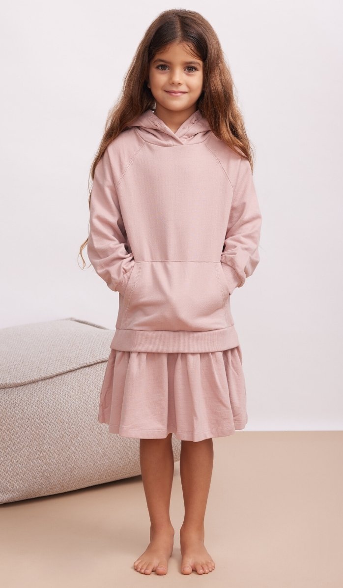 Girls' Sweatshirt Dress - Leny - Light Pink (2)