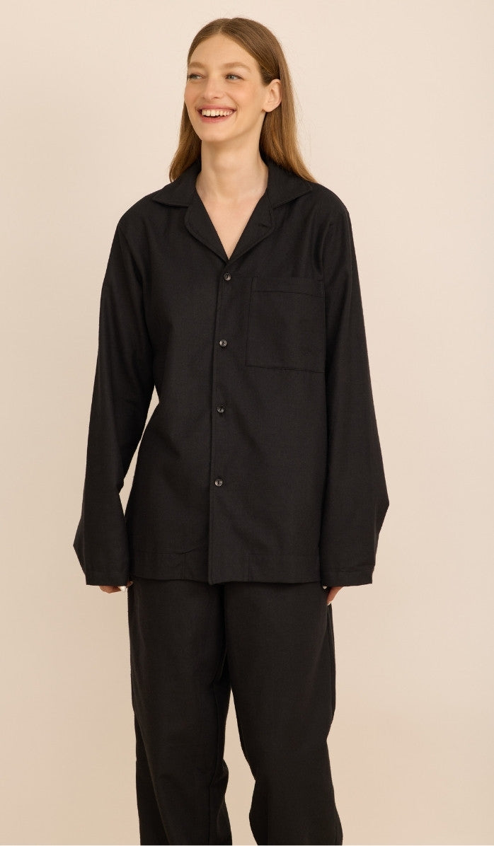 Flannel Button-Up Set - James Black